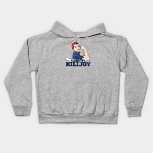 Vintage Rosie riveter feminist killjoy Kids Hoodie